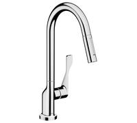 hansgrohe AXOR Citterio DN15 Mitigeur monocommande de cuisine DN15 250 avec douchette coulissante, 39835000, Couleur: chrome
