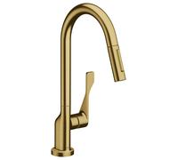 hansgrohe AXOR Citterio DN15 Mitigeur monocommande de cuisine DN15 250 avec douchette coulissante, 39835250, Couleur: Optique or brossé