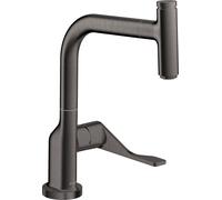 hansgrohe AXOR Citterio DN15 Mitigeur monocommande de cuisine Select 230 avec bec extractible, 39861340, Couleur: Chrome noir brossé