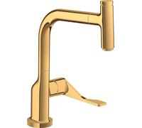 Hansgrohe hansgrohe Mitigeur monocommande évier 230 Axor Citterio avec douchette extractible, or poli Quantité:1