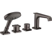 hansgrohe AXOR Citterio E 4 trous pour baignoire avec thermostat, 36411340, Couleur: Chrome noir brossé