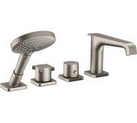 hansgrohe AXOR Citterio E 4 trous pour baignoire avec thermostat, 36411800, Couleur: Acier inoxydable Optic