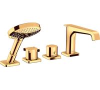 hansgrohe AXOR Citterio E 4 trous pour baignoire avec thermostat, 36411990, Couleur: Optique en or poli