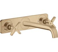 hansgrohe AXOR Citterio E Mélangeur lavabo encastré 3 trous avec plaque pour montage mural, 36115140, Couleur: Bronze brossé