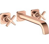hansgrohe AXOR Citterio E Mélangeur lavabo encastré 3 trous avec rosaces pour montage mural, 36107300, Couleur: Rouge poli or