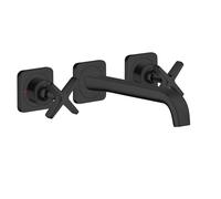 hansgrohe AXOR Citterio E Mélangeur lavabo encastré 3 trous avec rosaces pour montage mural, 36107670, Couleur: noir mat