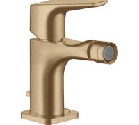 hansgrohe AXOR Citterio E Mitigeur monocommande de bidet avec béqu'ille et garniture de vidage, 36121140, Couleur: Bronze brossé