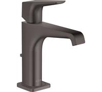 hansgrohe AXOR Citterio E Mitigeur monocommande de lavabo 125 avec béqu'ille et set de déchets, 36110340, Couleur: Chrome noir brossé