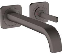 hansgrohe AXOR Citterio E Mitigeur monocommande de lavabo encastré avec rosaces pour montage mural, 36106340, Couleur: Chrome noir brossé