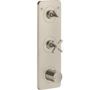 hansgrohe AXOR Citterio E module thermostat encastré 38 x 12 pour 2 consommateurs, 36703820, Couleur: Nickel brossé