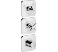 hansgrohe AXOR Citterio E module thermostatique 38 x 12 encastré pour 3 consommateurs avec 3 rosaces individuelles, 36704800, Couleur: Acier inoxydable Optic