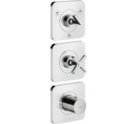 hansgrohe AXOR Citterio E module thermostatique 38 x 12 encastré pour 3 consommateurs avec 3 rosaces individuelles, 36704800