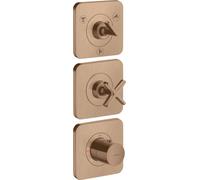 hansgrohe AXOR Citterio E module thermostatique 38 x 12 encastré pour 3 consommateurs avec 3 rosaces individuelles, 36704310