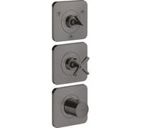 hansgrohe AXOR Citterio E module thermostatique 38 x 12 encastré pour 3 consommateurs avec 3 rosaces individuelles, 36704340
