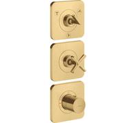 hansgrohe AXOR Citterio E module thermostatique 38 x 12 encastré pour 3 consommateurs avec 3 rosaces individuelles, 36704250