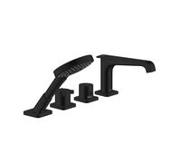 hansgrohe AXOR Citterio E Raccord d'arête de carrelage 4 trous avec thermostat, 36410670, Couleur: noir mat