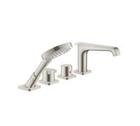hansgrohe AXOR Citterio E Raccord d'arête de carrelage 4 trous avec thermostat, 36410800, Couleur: Acier inoxydable Optic