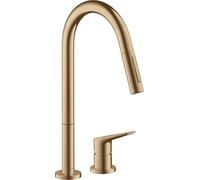Hansgrohe Axor Citterio M M DN 15 Mitigeur monocommande de cuisine 2 trous 220 avec douchette coulissante, Couleur: Bronze brossé