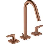 hansgrohe AXOR Citterio M mitigeur lavabo 3 trous 160 avec béqu'illes, rosaces et garniture de vidage, 34133310, Couleur: Or rouge brossé