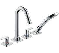 hansgrohe AXOR Citterio M Robinet de baignoire 4 trous avec béqu'illes et rosettes, 34444000, Couleur: chrome