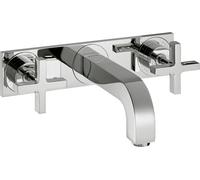 hansgrohe AXOR Citterio Mélangeur 3 trous pour lavabo, encastré, saillie 166mm, poignée croisillon, vidage non verrouillable, 39314000