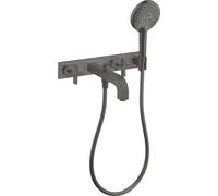 Hansgrohe Axor Citterio Mélangeur bain 3 trous avec poignées croisées 39441, Coloris: Chrome noir brossé