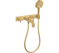hansgrohe AXOR Citterio Mélangeur bain 3 trous avec poignées croisées, 39441250, Couleur: Optique or brossé