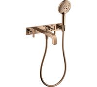 hansgrohe AXOR Citterio Mélangeur bain 3 trous avec poignées croisées, 39441300, Couleur: Rouge poli or
