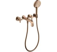 hansgrohe AXOR Citterio Mélangeur bain 3 trous avec poignées croisées, 39447300, Couleur: Rouge poli or