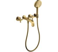 hansgrohe AXOR Citterio Mélangeur bain 3 trous avec poignées croisées, 39447990, Couleur: Optique en or poli