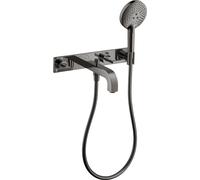hansgrohe AXOR Citterio mitigeur bain 3 trous avec béqu'illes, 39442330, Couleur: Chrome noir poli