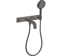 hansgrohe AXOR Citterio mitigeur bain 3 trous avec béqu'illes, 39442340, Couleur: Chrome noir brossé