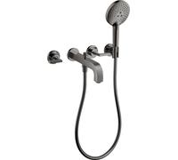 hansgrohe AXOR Citterio mitigeur bain 3 trous avec béqu'illes, 39448330, Couleur: Chrome noir poli