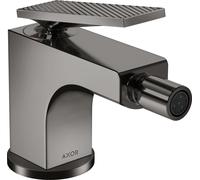 hansgrohe AXOR Citterio Mitigeur de bidet, finition losange, garniture de vidage à tirette, saillie 112mm, 39201330, Couleur: Chrome noir poli