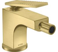 hansgrohe AXOR Citterio Mitigeur de bidet, finition losange, garniture de vidage à tirette, saillie 112mm, 39201950, Couleur: laiton brossé