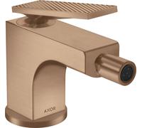 hansgrohe AXOR Citterio Mitigeur de bidet, finition losange, garniture de vidage à tirette, saillie 112mm, 39201310, Couleur: Or rouge brossé