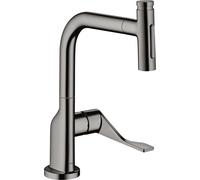 hansgrohe AXOR Citterio Mitigeur de cuisine, douchette extractible jusquà 50cm, ComfortZone230, saillie 219mm, 39863330, Couleur: Chrome noir poli