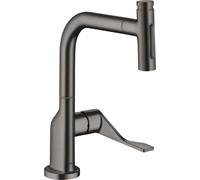 hansgrohe AXOR Citterio Mitigeur de cuisine, douchette extractible jusquà 50cm, ComfortZone230, saillie 219mm, 39863340, Couleur: Chrome noir brossé