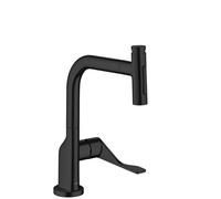 hansgrohe AXOR Citterio Mitigeur de cuisine, douchette extractible jusquà 50cm, ComfortZone230, saillie 219mm, 39863670, Couleur: noir mat
