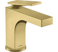 hansgrohe AXOR Citterio Mitigeur de lavabo, ComfortZone90, finition losange, bonde à tirette, saillie 112mm, 39001950, Couleur: laiton brossé