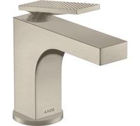 hansgrohe AXOR Citterio Mitigeur de lavabo, ComfortZone90, finition losange, bonde à tirette, saillie 112mm, 39001820, Couleur: Nickel brossé