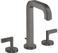 hansgrohe AXOR Citterio mitigeur lavabo 3 trous 170, vidage escamotable, bec verseur 140mm, béqu'illes, rosaces, 39135340, Couleur: Chrome noir brossé