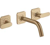 hansgrohe AXOR Citterio mitigeur lavabo 3 trous encastré pour montage mural avec bec verseur 166 mm, béqu'illes et rosaces, 34313140, Couleur: Bronze brossé