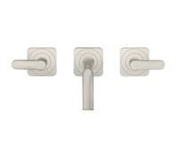 hansgrohe AXOR Citterio mitigeur lavabo 3 trous encastré pour montage mural avec bec verseur 166 mm, béqu'illes et rosaces, 34313800, Couleur: Acier inoxydable Optic