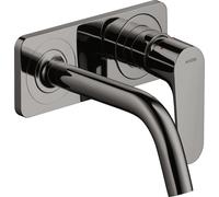 hansgrohe AXOR Citterio Mitigeur monocommande de lavabo encastré avec plaque et bec court Montage mural, 34112330, Couleur: Chrome noir poli