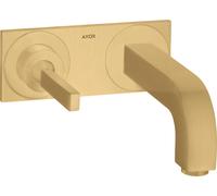 hansgrohe AXOR Citterio mitigeur monocommande de lavabo encastré, plaque pour montage mural, bec 165mm, 39112250, Couleur: Optique or brossé