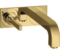 hansgrohe AXOR Citterio mitigeur monocommande de lavabo encastré, plaque pour montage mural, bec 165mm, 39112990, Couleur: Optique en or poli