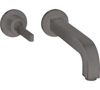 hansgrohe AXOR Citterio mitigeur monocommande de lavabo encastré, rosette pour montage mural, bec 160mm, 39113340, Couleur: Chrome noir brossé