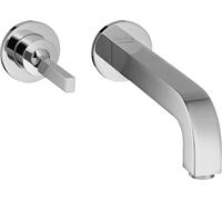 hansgrohe AXOR Citterio mitigeur monocommande de lavabo encastré, rosette pour montage mural, bec 160mm, 39113000, Couleur: chrome