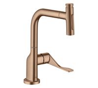 hansgrohe AXOR Citterio Mitigeur monocommandé pour cuisine Select 230, 2 jets avec douchette extractible et sBox, 39862310, Couleur: Or rouge brossé